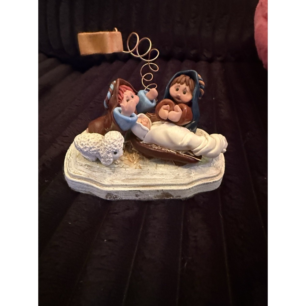 Vintage Handmade Clay Nativity Scene 2006 Christmas Decor